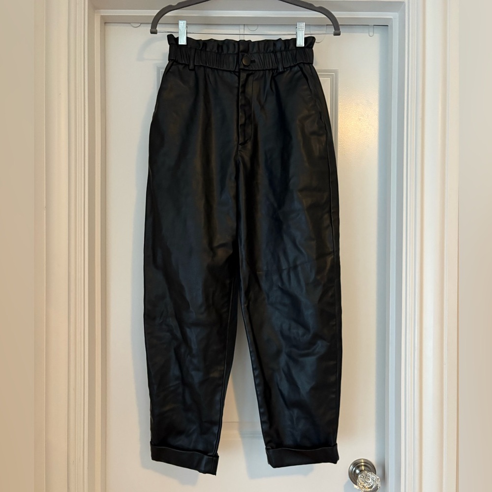 Zara Faux Leather Black Pants